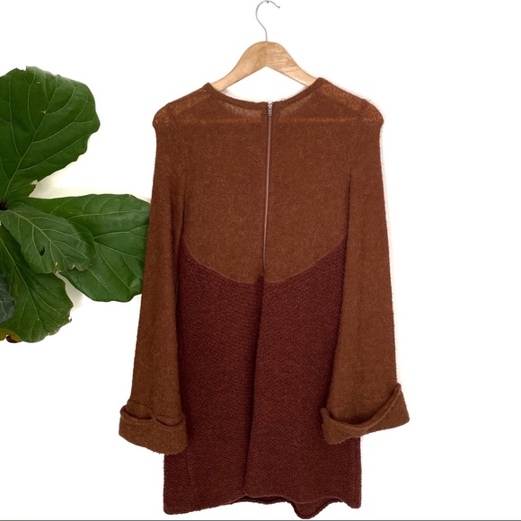 Free People Brown A Line Wool Blend Sweater Dress - Picture 4 of 7